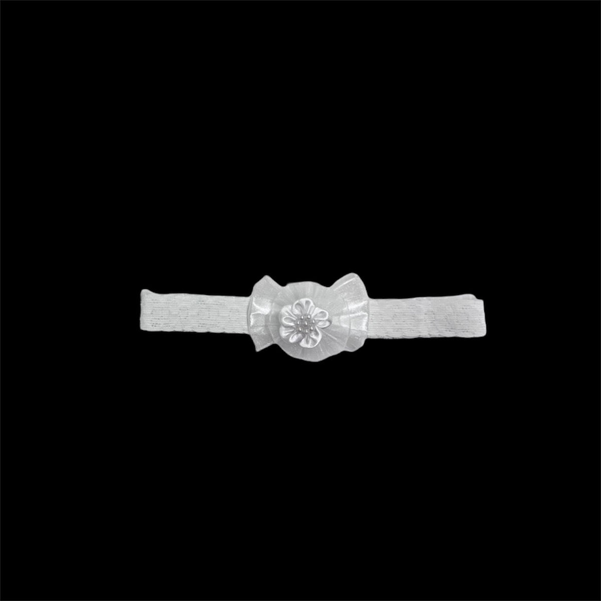 White Baby Headband w/ Organza Bow