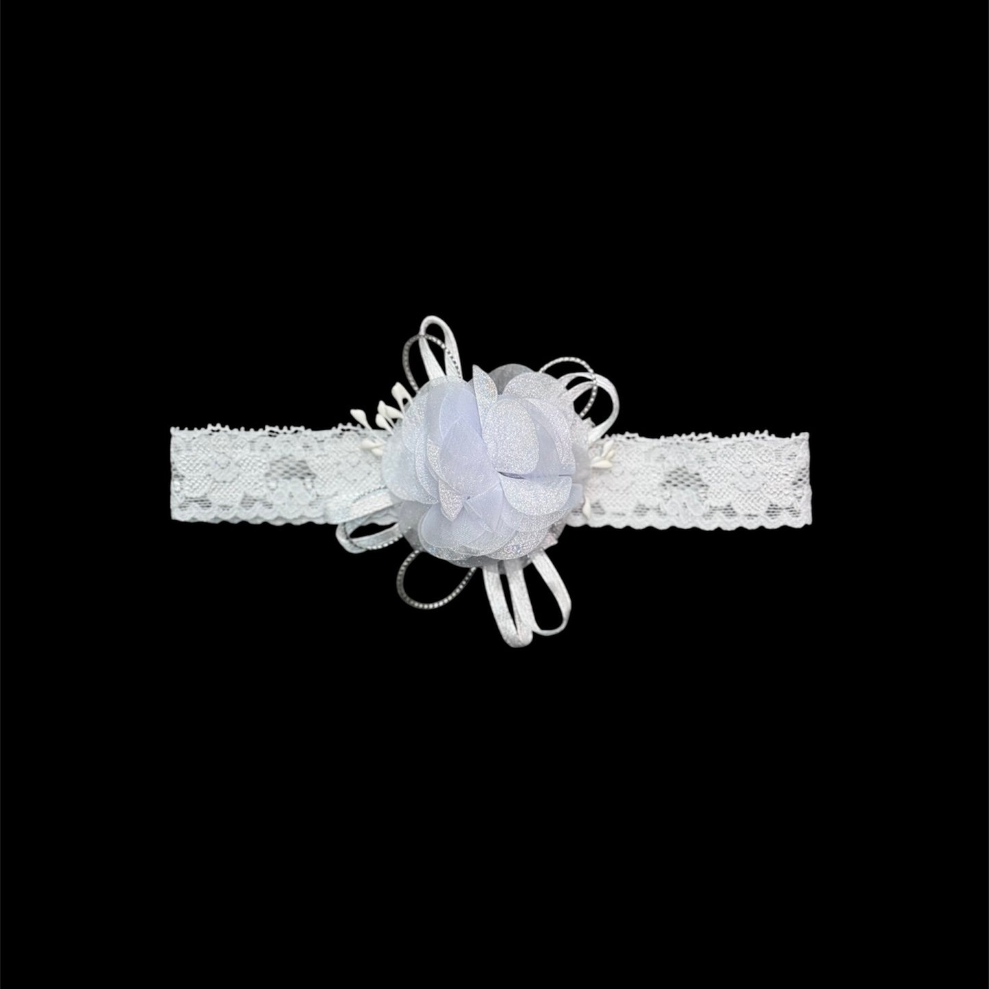 Baby Rosette Headband w/ Rhinestones