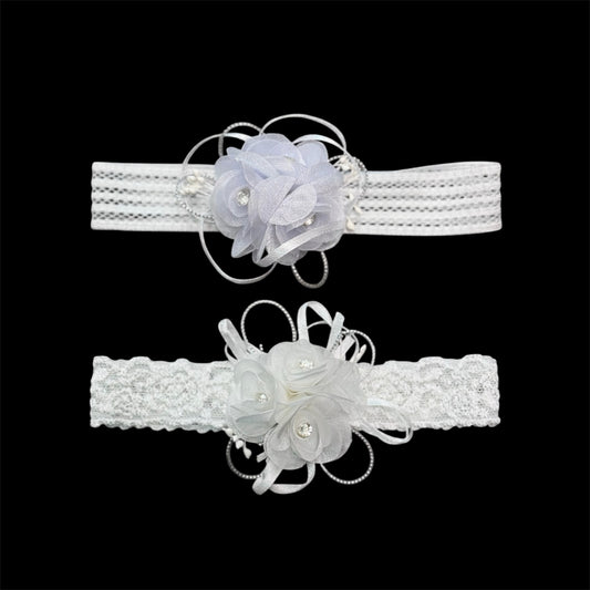Baby Rosette Headband w/ Rhinestones