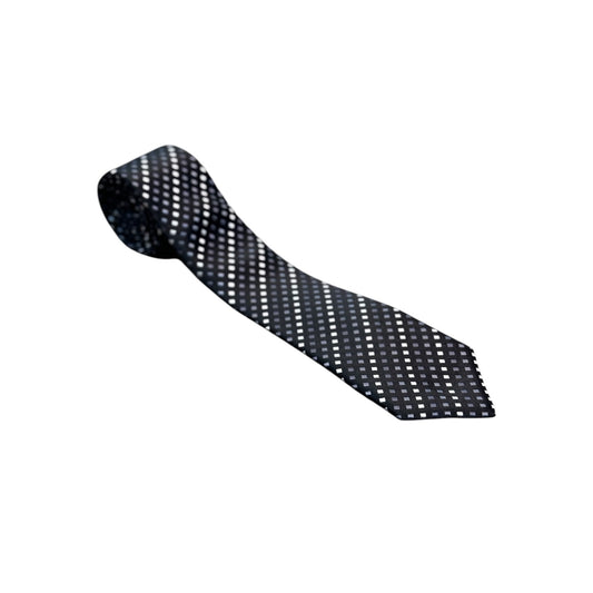 Ernesto Harlequin Pattern Black Necktie