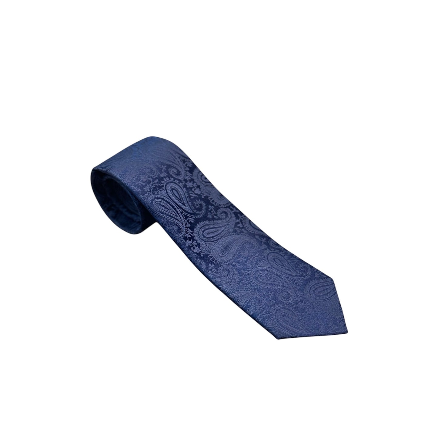 Blue Paisley Mens Necktie & Pocket Square
