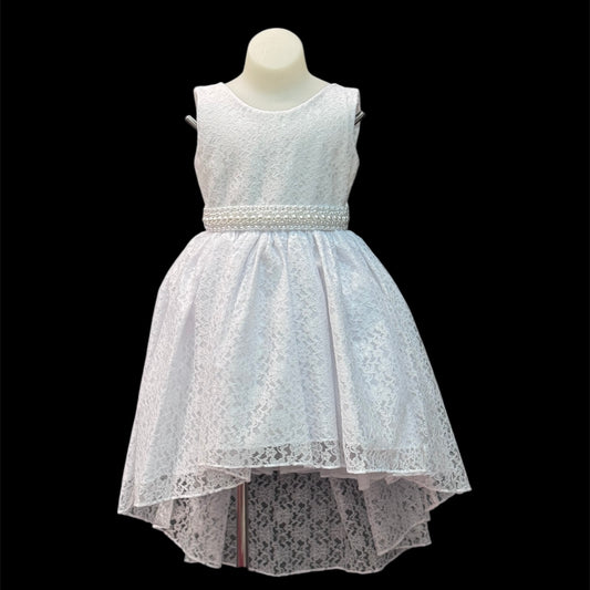 Lace Overlay High-Low Dress