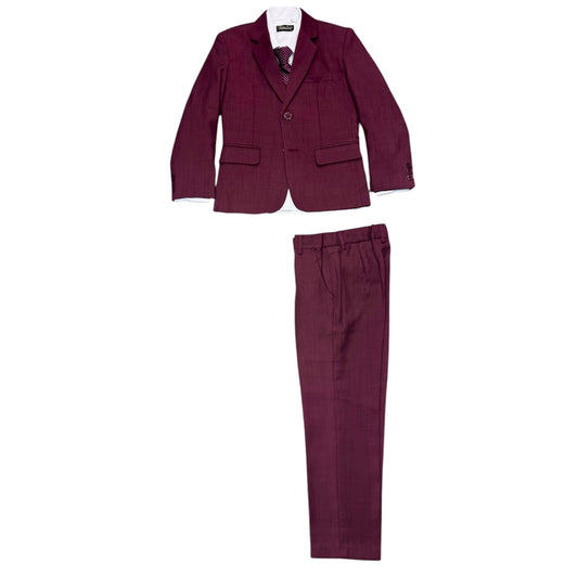 Fancy kids Classic Fit 5-Piece Burgundy Suit