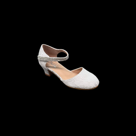 Jolene Lace embroidered Diamond Kitty Off White Heel