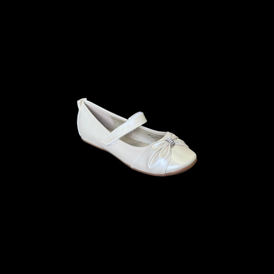 Jolene Ivory Ballet Flat w/ Rhinestone Accent