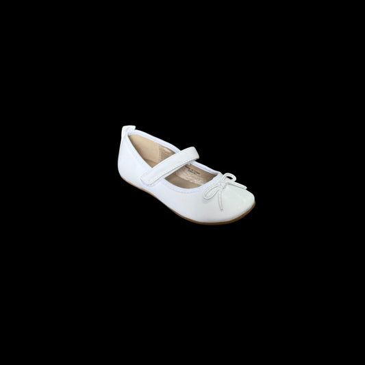 Jolene White Ballet Flat w/ Simple Bow