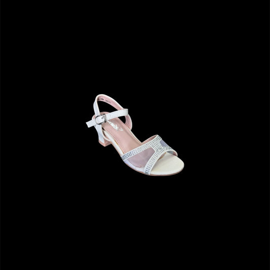 Jolene Pearl White Peek-A-Boo Open Toe "H" Shoe