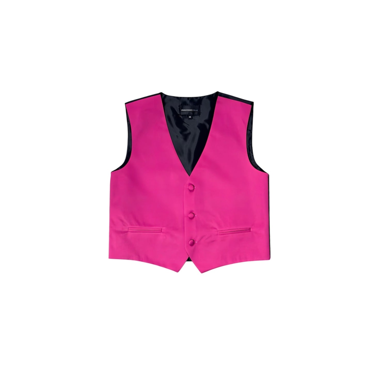 Mavezzano Three-Button Front Hot Pink Suit Vest