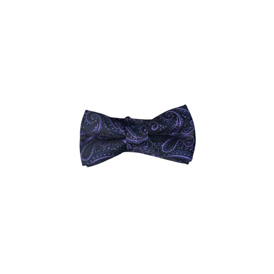 Boys Purple & Black Paisley Bow Tie