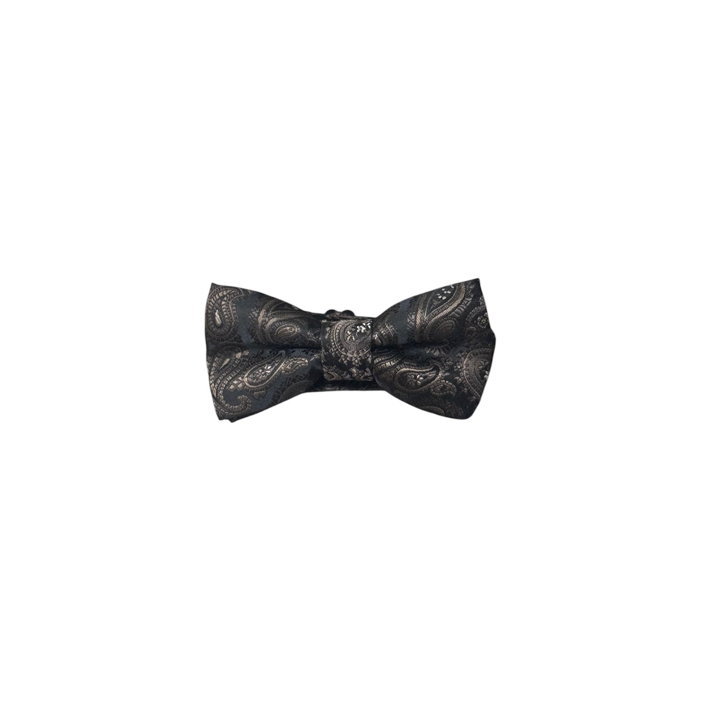 Boys Bronze & Black Paisley Bow Tie