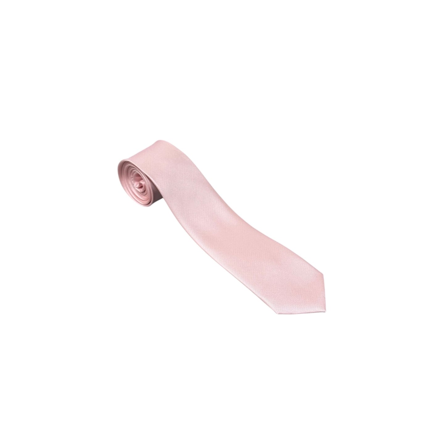 Mens Micro Silk Pink Necktie & Pocket Square