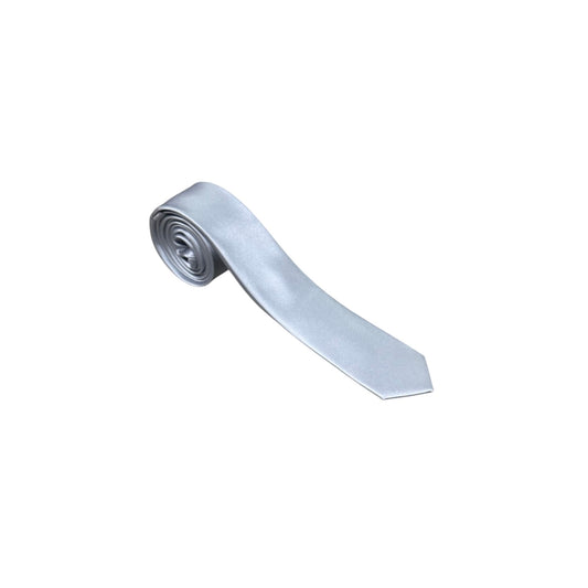 Mens Narrow Silver Necktie