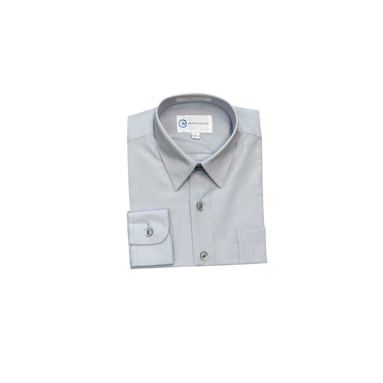 Mavezzano Slim-Fit Silver Toddler Dress Shirt