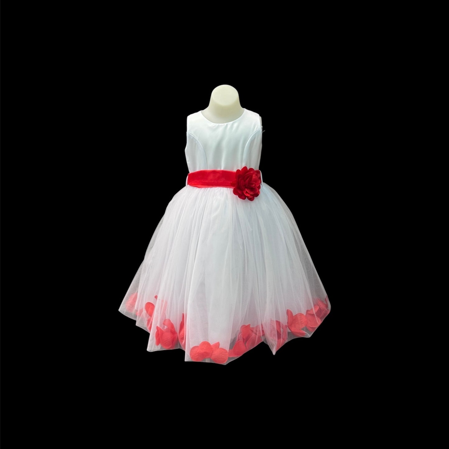 Flower Girl Dress w/ Colourful Tulle Floral Skirt