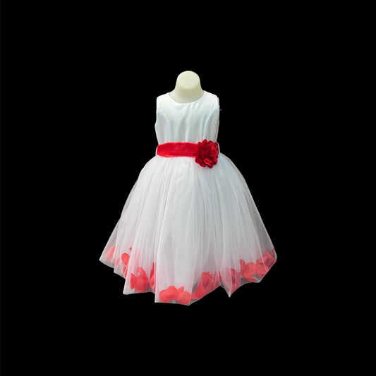 Flower Girl Dress w/ Colourful Tulle Floral Skirt