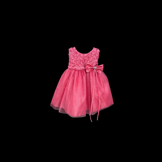 Coral Rosette Tulle Princess Baby Dress w/ Headband (9-12 months)