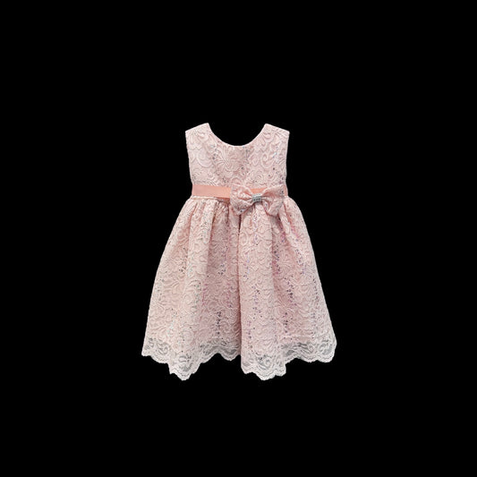 Blush Lace Sequin Baby Dress w/ Headband (9-12 months)
