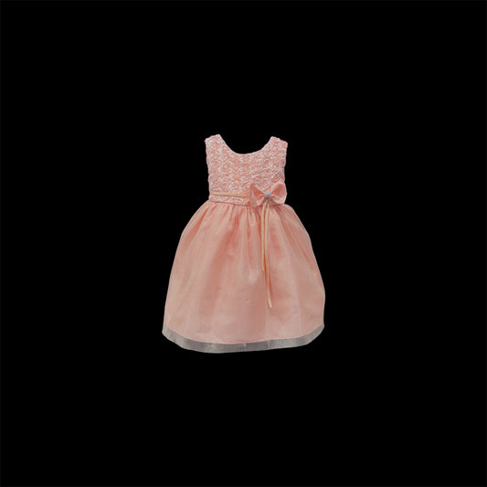 Peach Rosette Tulle Princess Baby Dress w/ Headband (18-24 months)
