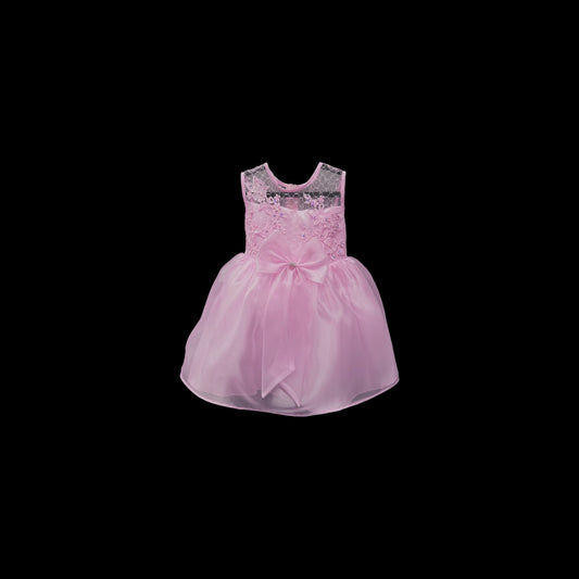 Fancy Kids Pink Lace & Organza Baby Girl Special Occasion Dress