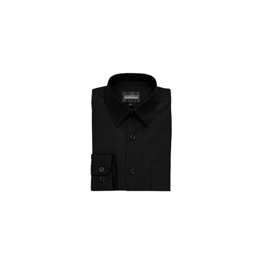Ernesto Italy Boys Black Long Sleeve Slim Modern Fit Dress Shirt