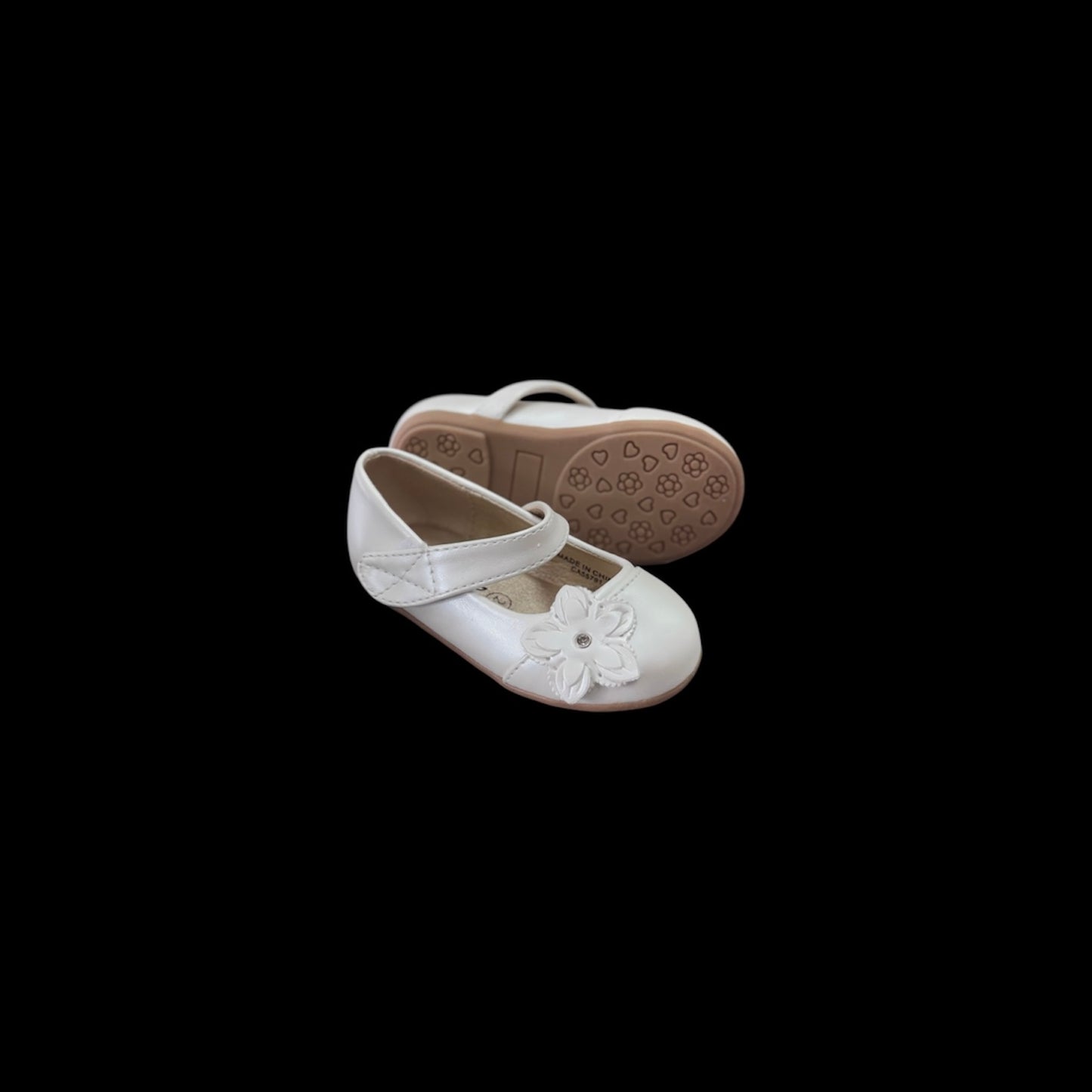 Jolene Baby & Toddler Girls’ Ivory Dress Shoes w/ Sunflower Detail