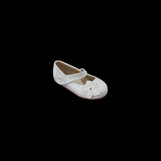 Jolene Baby & Toddler Girls’ Ivory Dress Shoes w/ Sunflower Detail