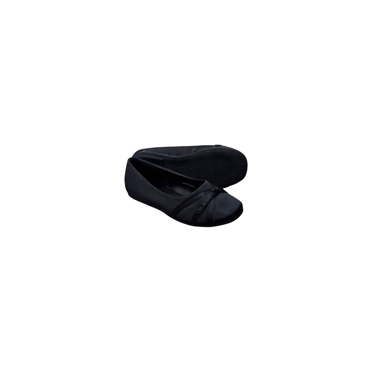 Jolene Black Satin Ballet Flat w/ Simple Bow