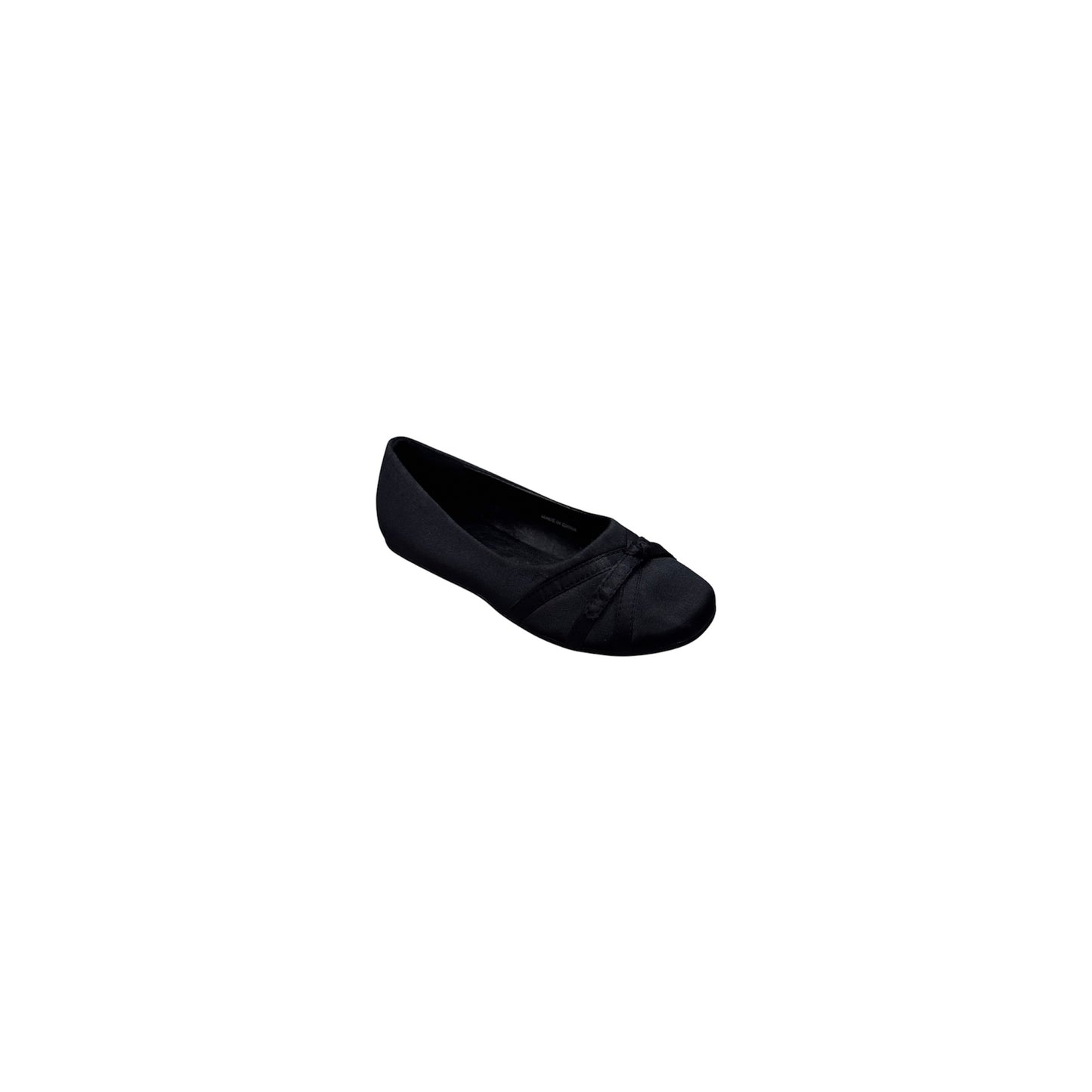 Jolene Black Satin Ballet Flat w/ Simple Bow