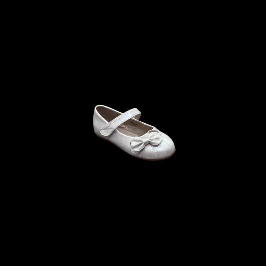 Jolene Ivory Patent Baby & Toddler Dress Shoe w/ Bow Accent