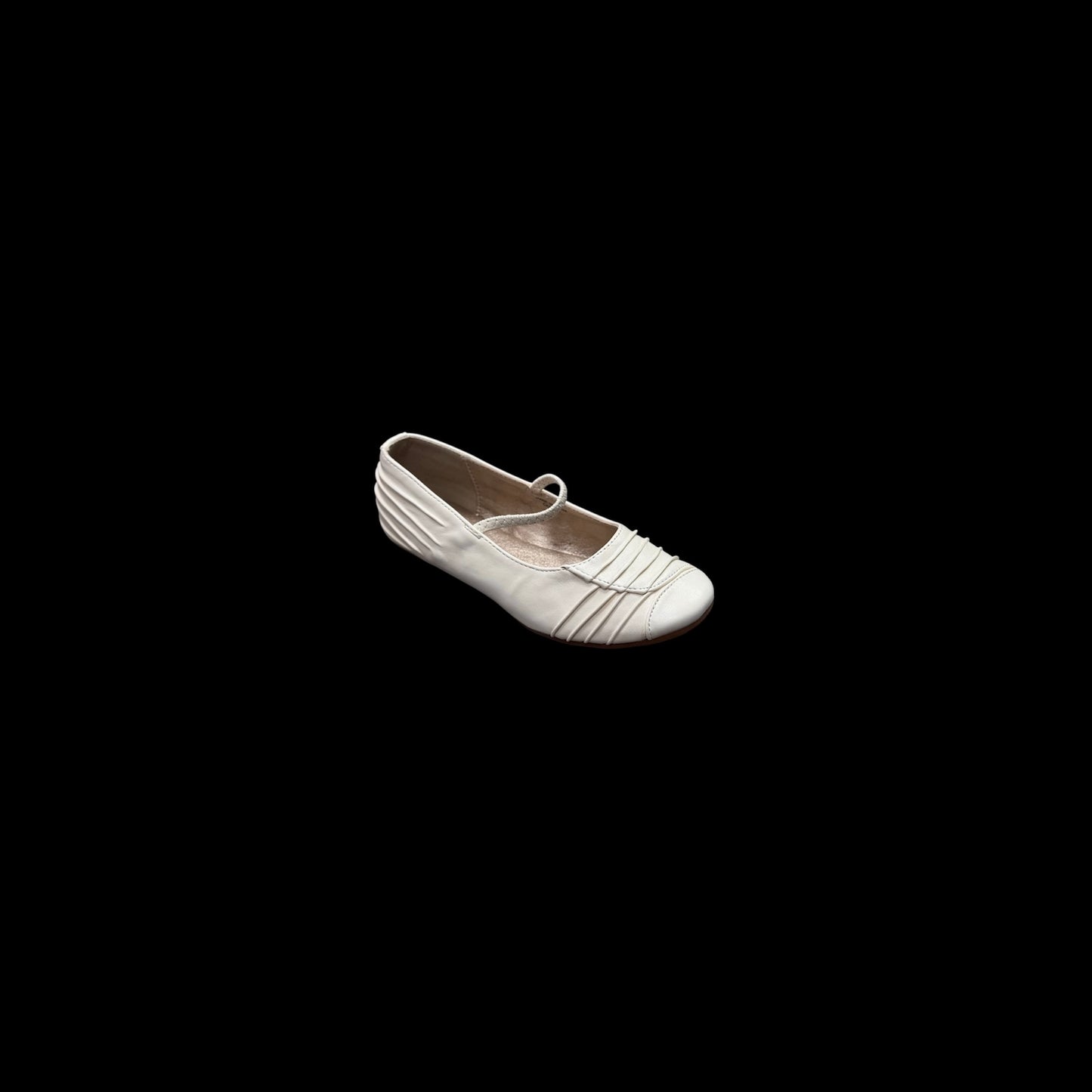 Jolene Classic Ivory Ruched Ballet Flats w/ Elastic Strap
