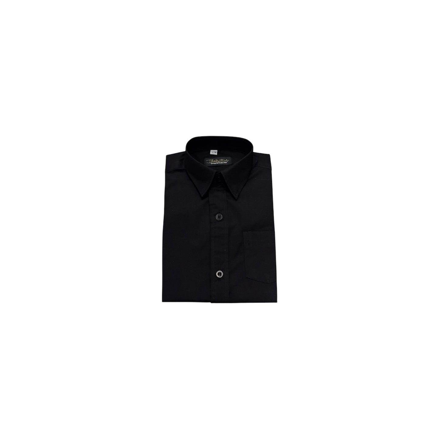Fancy Kids Classic Fit Black Dress Shirt w/ Tie