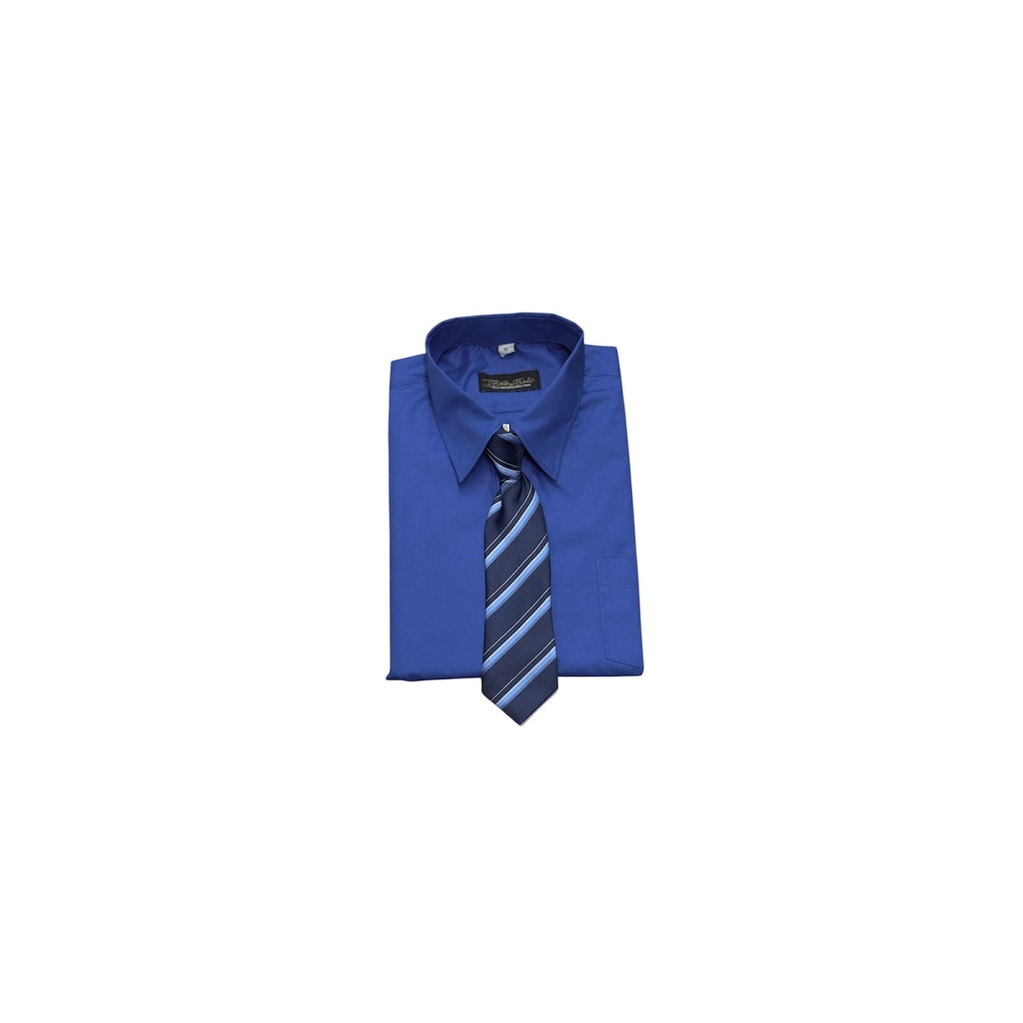 Fancy Kids Classic Fit Royal Blue Dress Shirt w/ Tie