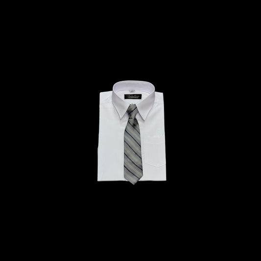 Fancy Kids Classic Fit White Dress Shirt w/ Tie