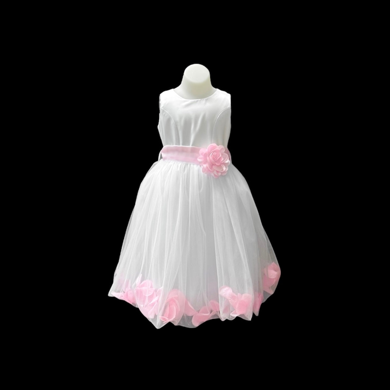 Flower Girl Dress w/ Colourful Tulle Floral Skirt