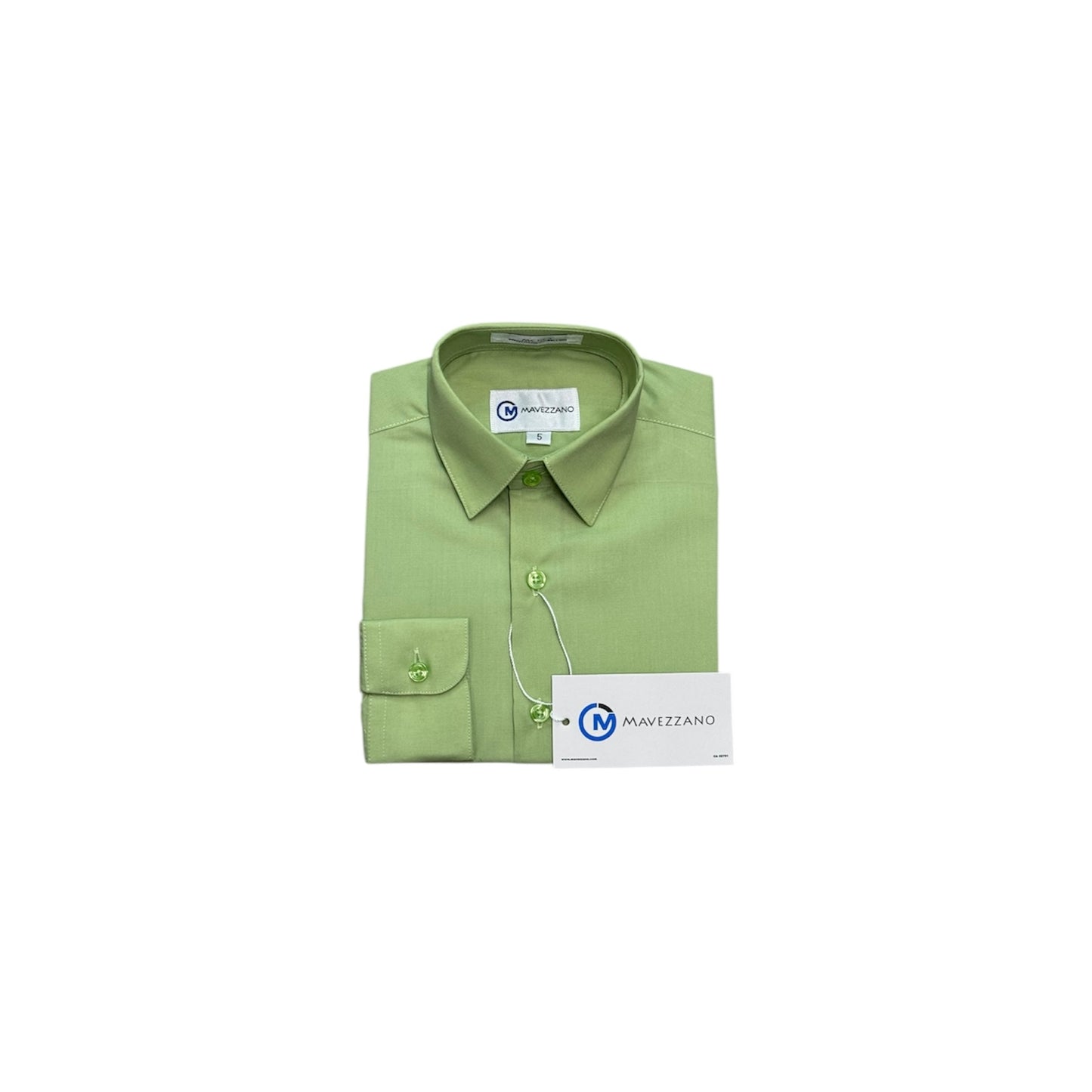 Mavezzano Modern Slim-Fit Long Sleeve Sage Dress Shirt