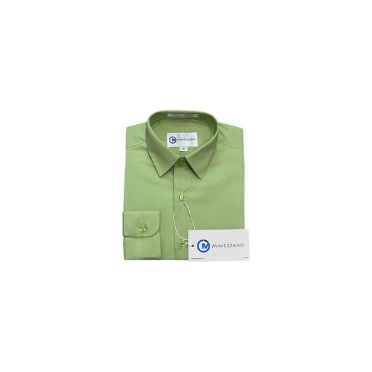 Mavezzano Modern Slim-Fit Long Sleeve Sage Dress Shirt