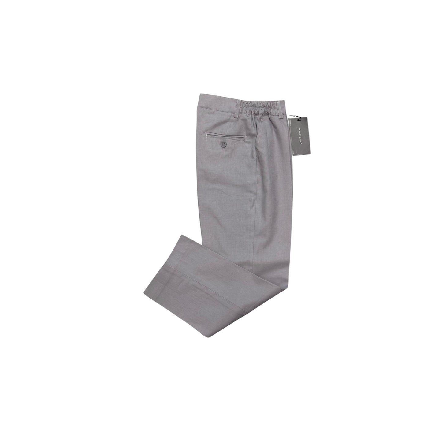 Mavezzano Boys' Linen Blend Grey Dress Pants