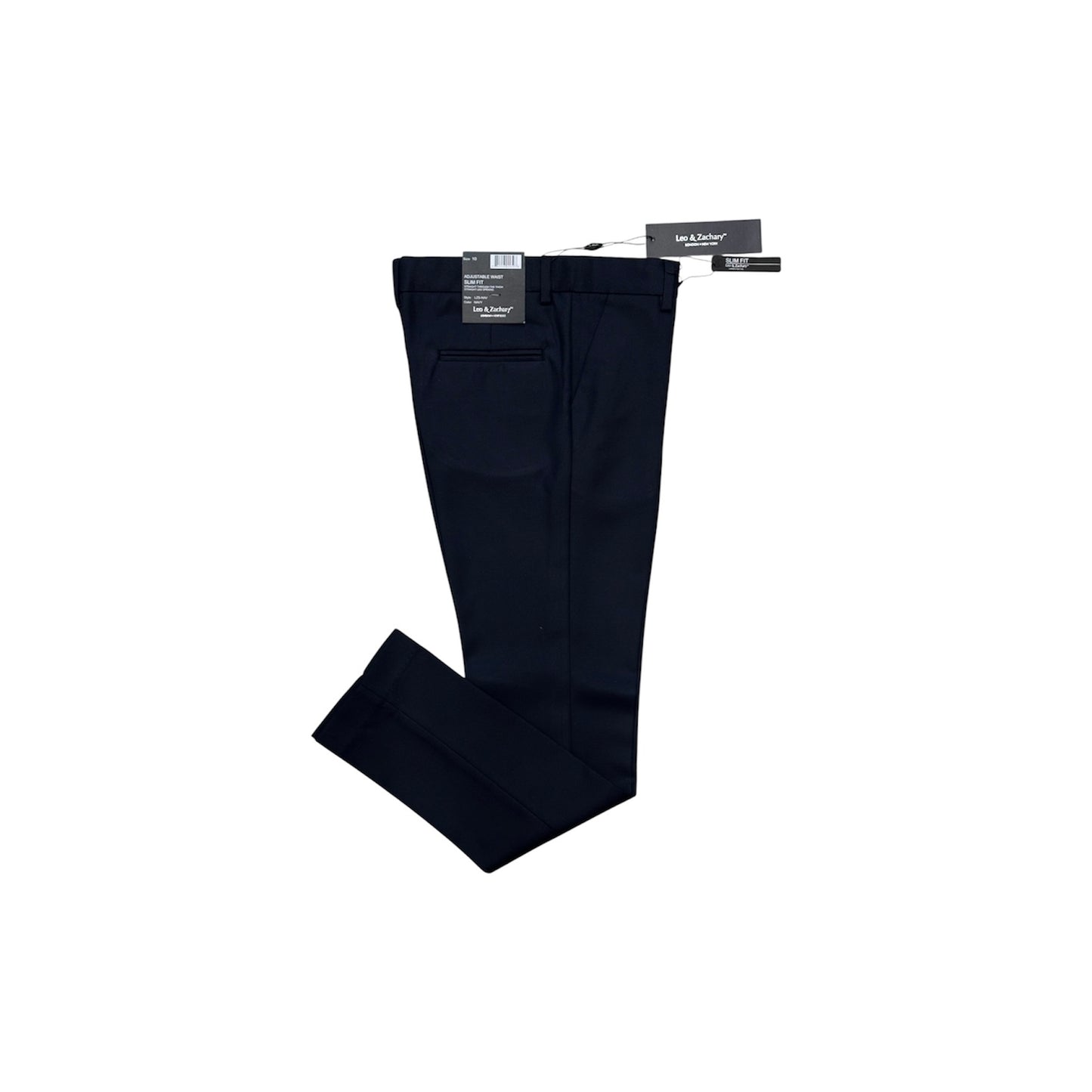 Leo & Zachary Slim-Fit Adjustable Boys’ Navy Dress Pants