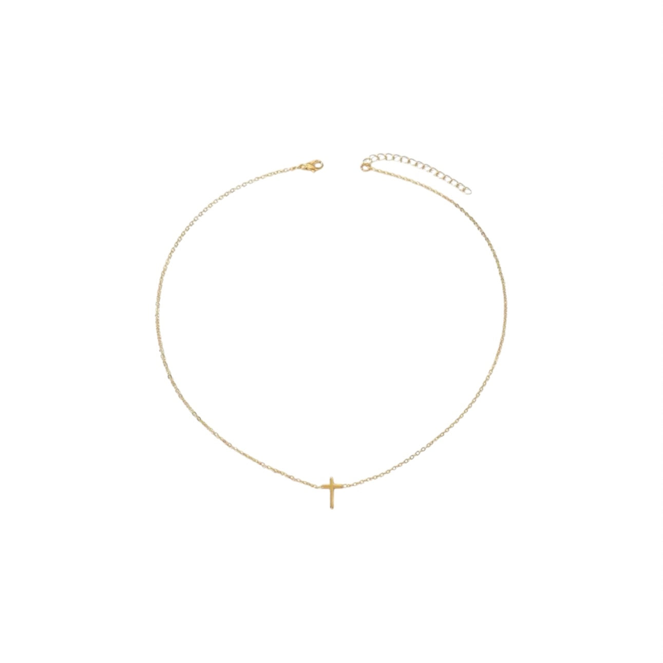 Golden Cross Necklace & Bracelet Set