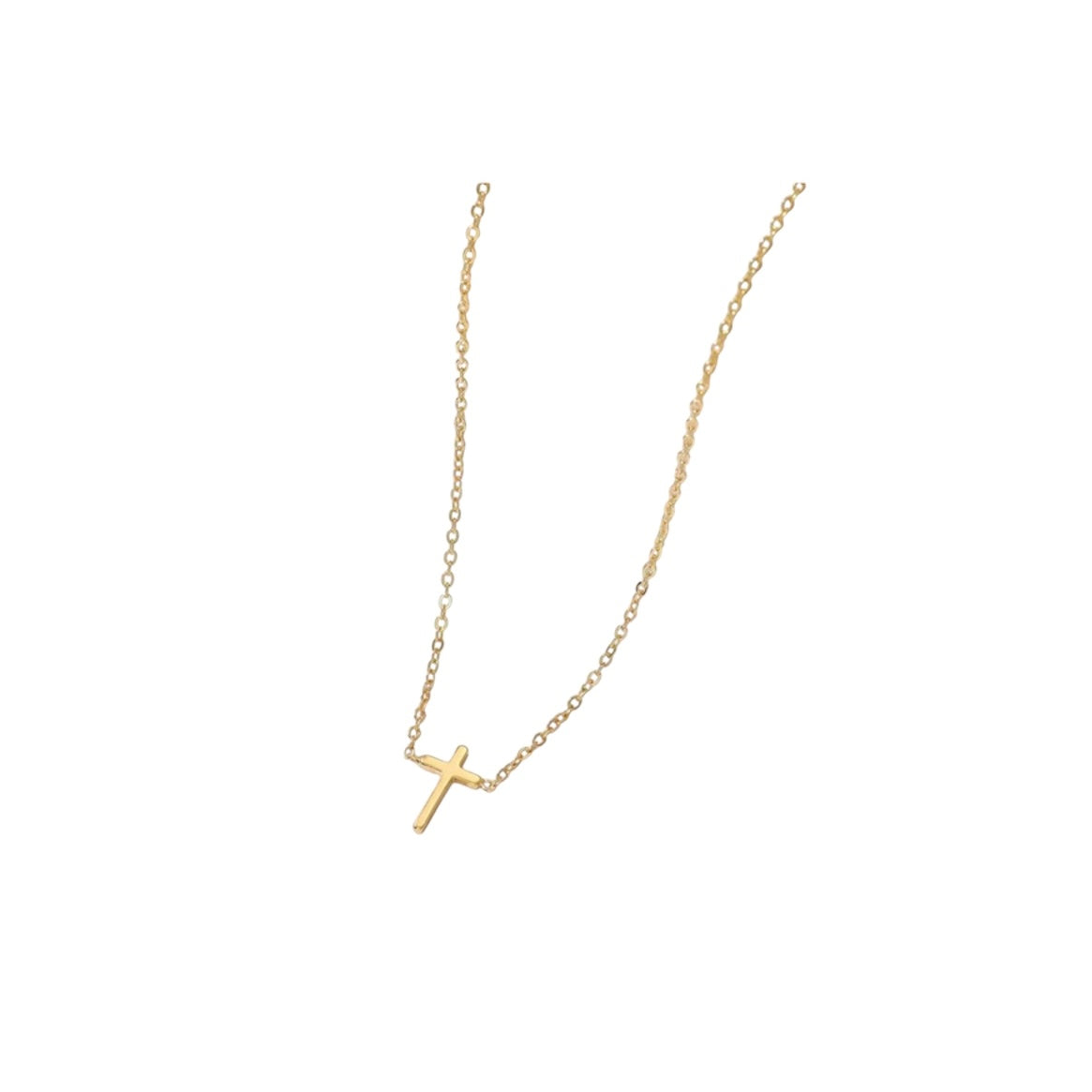Golden Cross Necklace & Bracelet Set