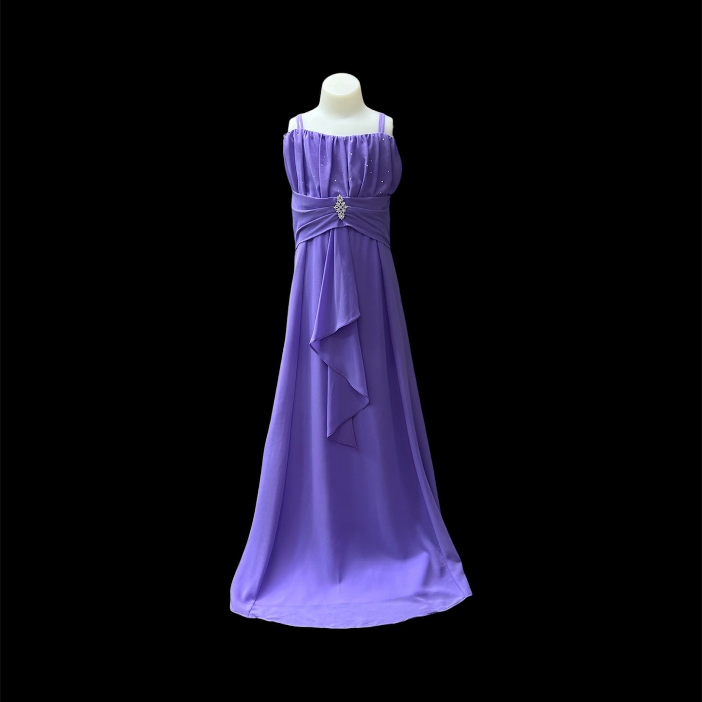 Lilac Long Formal Dress with Matching Shawl