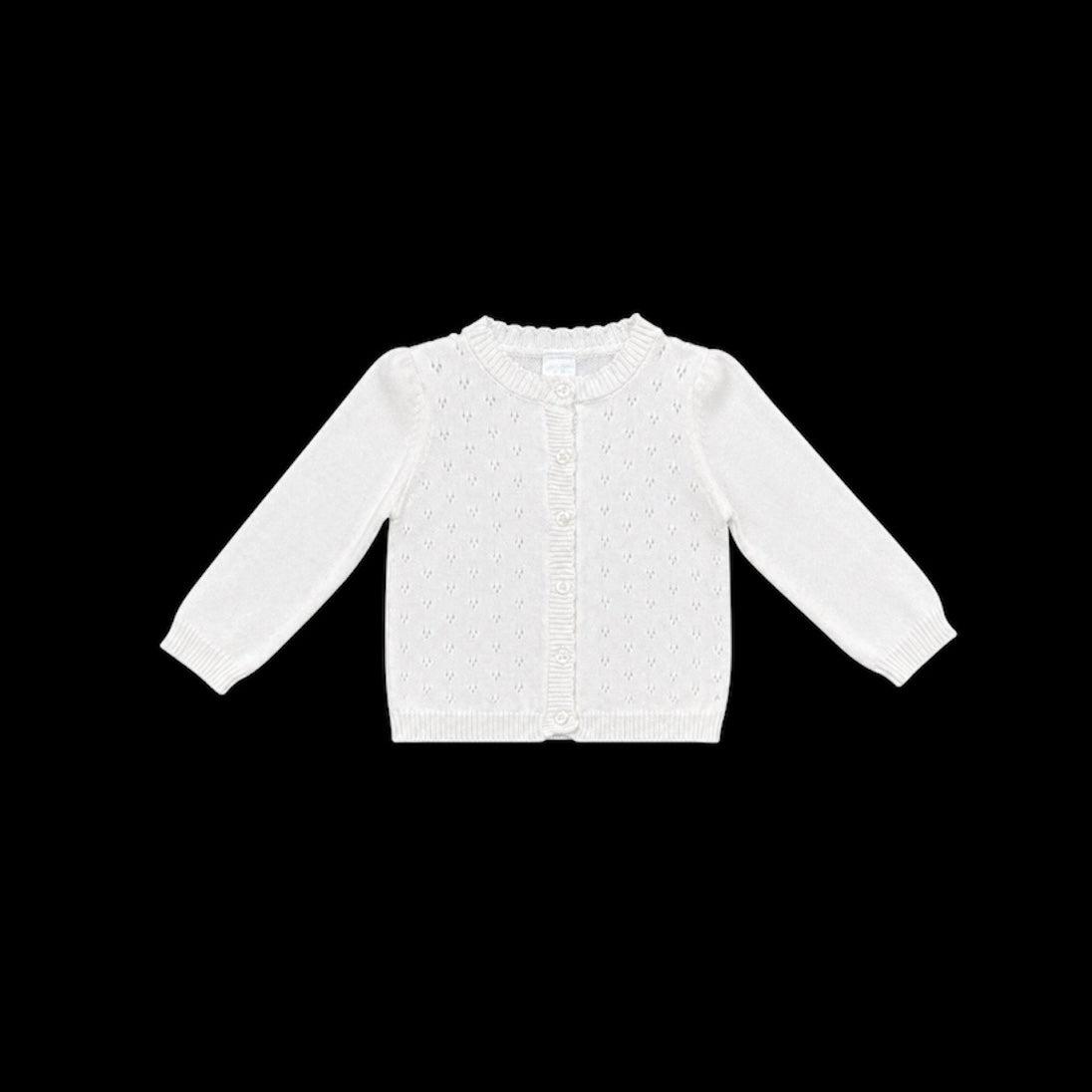 Off White Cotton Knit Cardigan