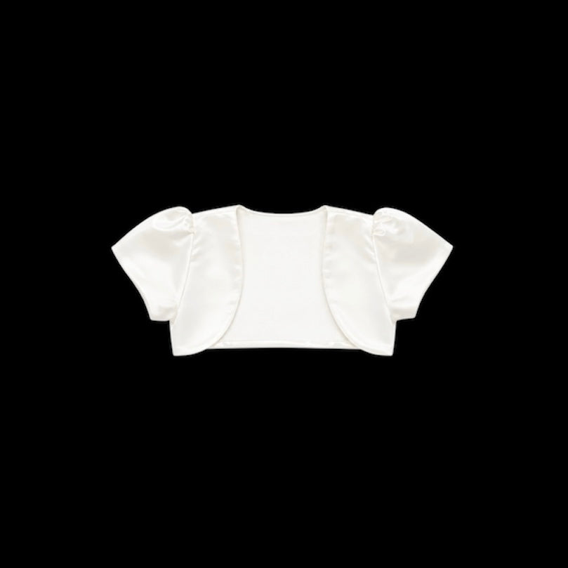 Fancy Kids Short Sleeve Satin Bolero