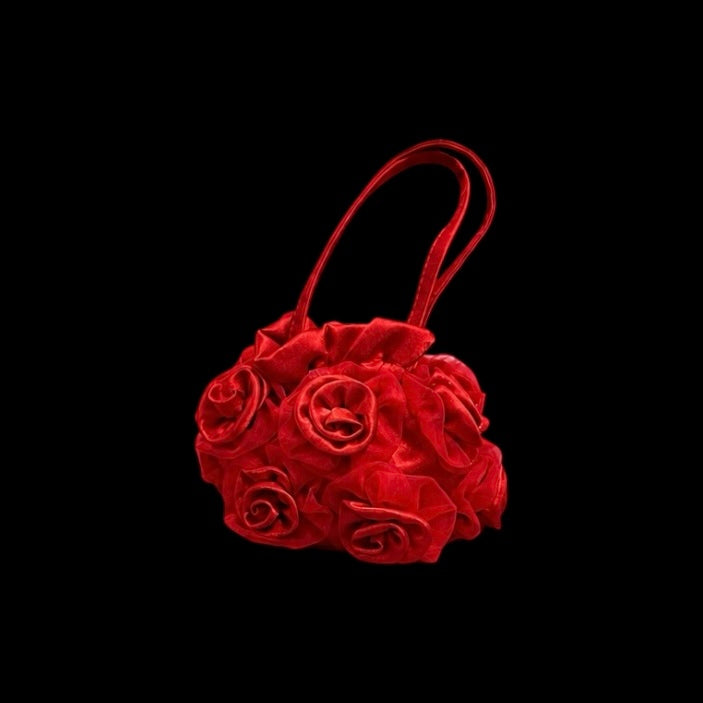 Girls Rosette Floral Handbag