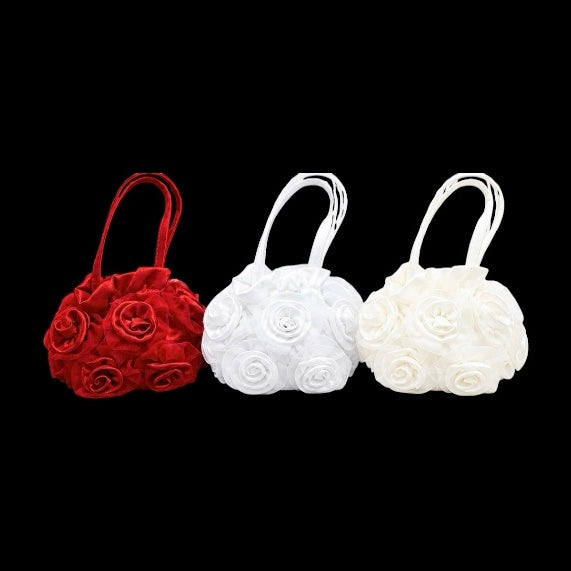 Girls Rosette Floral Handbag