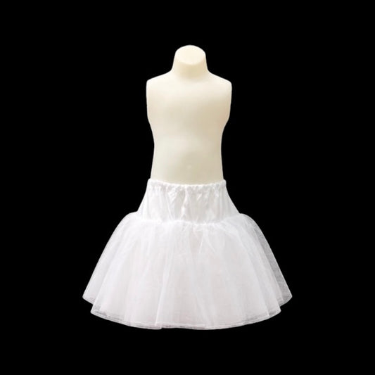 White Knee-Length Crinoline Petticoat Underskirt for Girls Formal Dresses