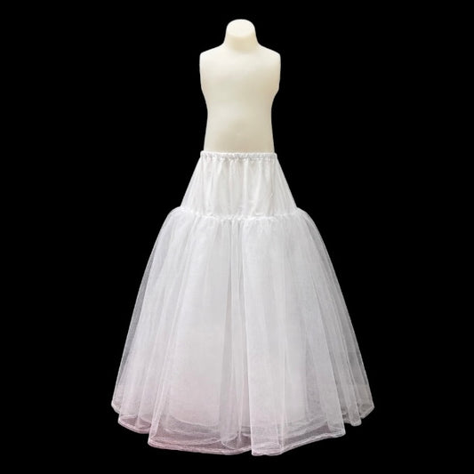 White Floor-Length Crinoline Petticoat Underskirt for Girls Formal Dresses