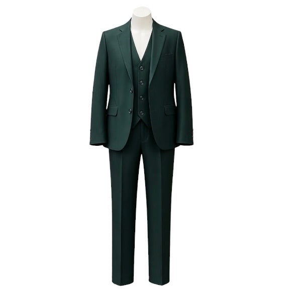 Fouger U.S.A. Boys Green Slim Fit 3-Piece Suit