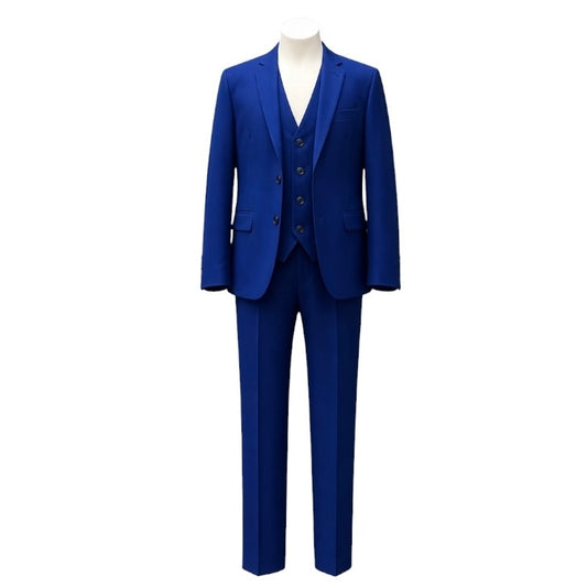 Fouger U.S.A. Boys Royal Blue Slim Fit 3-Piece Suit