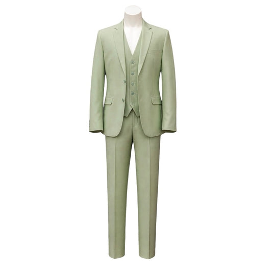 Fouger U.S.A. Boys Sage Green Slim Fit 3-Piece Suit